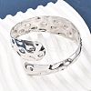 Snake Shape Hammered Iron Cuff Bangle & Ring SJEW-G085-01P-2