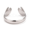 304 Stainless Steel Double Hand Hug Open Cuff Ring for Women RJEW-C025-08A-P-2
