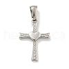 304 Stainless Steel Cubic Zirconia Pendants STAS-C102-05P-1