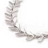 Enamel Wheat Link Chains Bracelet BJEW-P271-02P-04-3