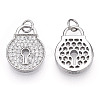Rhodium Plated 925 Sterling Silver Micro Pave Cubic Zirconia Charms STER-T004-16P-1