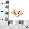 Brass Micro Pave Cubic Zirconia Heart Connector Charms KK-F894-03G-4