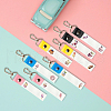 PU Leather & Cotton Name Marker Keychain AJEW-WH0514-030-4