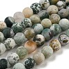 Natural Tree Agate Frosted Agate Round Gemstone Beads Strands G-O151-01-6mm-1