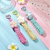 3Pcs 3 Colors Handmade Cotton Knitting Flower and Cotton String Threads Pendant Decorations HJEW-JM02910-2