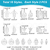 DICOSMETIC 20Pcs 10 Style 201 Stainless Steel Pendants STAS-DC0009-95-2