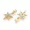 Brass Micro Pave Cubic Zirconia Pendants KK-T070-59B-G-2