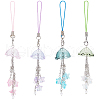 4Pcs Acrylic & Glass Mobile Straps HJEW-DR00060-1