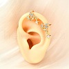 Brass Micro Pave Clear Cubic Zirconia Cuff Earrings EJEW-F370-28G-2