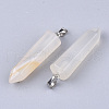 Natural White Agate Point Pendants X-G-R220-34P-2