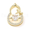 Brass Micro Pave Cubic Zirconia Pendants KK-D357-17A-G-1
