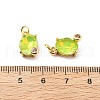 Oval Brass Micro Pave Cubic Zirconia Pendants KK-L237-020G-4