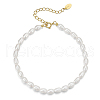 Natural Baroque Pearl Beaded Chain Bracelet with 925 Sterling Silver Clasps BJEW-I314-144-1