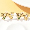304 Stainless Steel Micro Pave Cubic Zirconia Stud Earrings EJEW-D309-04G-3