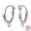 Anti-Tarnish Rhodium Plated 925 Sterling Silver Leverback Earring Findings STER-I017-087P-7