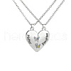 2Pcs Mother's Day Heart Alloy Colorful Rhinestone Mother and Daughter Pendant Necklaces FS-WG01266-05-2