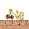 Brass Enamel Stud Earrings EJEW-D322-06G-01-5