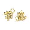 Real 18K Gold Plated Brass Micro Pave Clear Cubic Zirconia Charms KK-E068-VB411-6-3