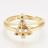 Brass Cubic Zirconia Pendants & Stud Earrings & Adjustable Rings Jewelry Sets SJEW-S043-05-2