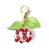 Flower Acrylic & Glass Pearl Pendant Decorations HJEW-MZ00219-2