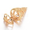 Hollow Brass Cone Cage Pendants KK-E671-27G-2