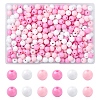 300Pcs 3 Colors Opaque Acrylic Beads MACR-YW0003-13E-1