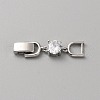 Extender Clasps Brass Cubic Zirconia Fold Over Extension Clasps Golden and Platinum Watch Band Extension Clasps  KK-WH20004-02A-P-1
