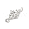 Brass Micro Pave Clear Cubic Zirconia Connector Charms KK-Z094-08P-03-2