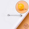 Anti-Tarnish Rhodium Plated 925 Sterling Silver Screw On Eye Ball Pins STER-L044-02A-P-4