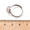 Half Round Natural Rose Quartz Finger Rings RJEW-M062-01P-39-3
