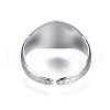 Non-Tarnish 304 Stainless Steel Oval Open Cuff Ring RJEW-T023-54P-2