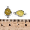 Natural Korean Jade Faceted Connector Charms G-L514-048G-06-3