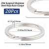 Beebeecraft 316 Surgical Stainless Steel Keychain Clasps STAS-BBC0005-81B-2