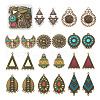 22Pcs 11 Style Tibetan Style Alloy Enamel Chandelier Components Links FIND-TA0001-83-10