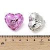 UV Plated Acrylic Heart Beads with Word Hot Love OACR-V005-03-3
