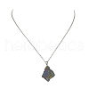 Natural Quartz Crystal Nugget Pendant Necklace with 304 Stainless Steel Chains NJEW-JN04385-02-2