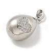 Rack Plating Brass Micro Pave Clear Cubic Zirconia Pendants KK-E114-02P-04-2