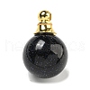 Synthetic Blue Goldstone Perfume Bottle Pendants G-K338-22G-10-1