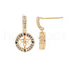 Brass Micro Pave Cubic Zirconia Stud Earring Findings KK-S364-063-3