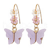 3 Pairs 3 Colors Alloy Acrylic Butterfly Dangle Earrings EJEW-MZ00118-3