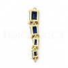 Brass Pave Cubic Zirconia Connector Charms KK-G458-01G-03-2