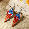 American Independence Day Ice Cream Wood Dangle Earrings YF8853-2-1