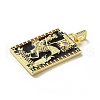 Brass Micro Pave Cubic Zirconia Pendants with Enamel KK-H458-03G-21-2