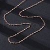 Brass Twisted Bar Link Chain Necklaces NJEW-D302-63RG-5