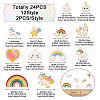 Boutigem 24Pcs 12 Style Alloy Enamel Pendants ENAM-BG0001-02-4