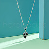   1Pc Rhodium Plated 925 Sterling Silver Pendant Cabochon Settings STER-PH0001-91-5