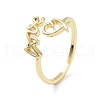 Brass Open Cuff Rings for Women RJEW-A028-01G-1