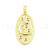 Brass Micro Pave Clear Cubic Zirconia Pendants KK-P263-04B-G-1