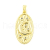 Brass Micro Pave Clear Cubic Zirconia Pendants KK-P263-04B-G-1