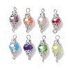 Mixed Color Glass with Iron Connector Link PALLOY-JF02642-03-1